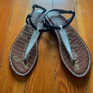 Sam Edelman metallic silver and black classic sandals